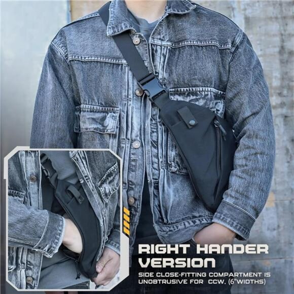 Tactical Sling Bag Concealed Carry Crossbody Anti Theft EDC Travel Bag - Picture 2 of 7